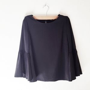 Topshop | NWOT Black Flounce Flowy Sleeve Blouse